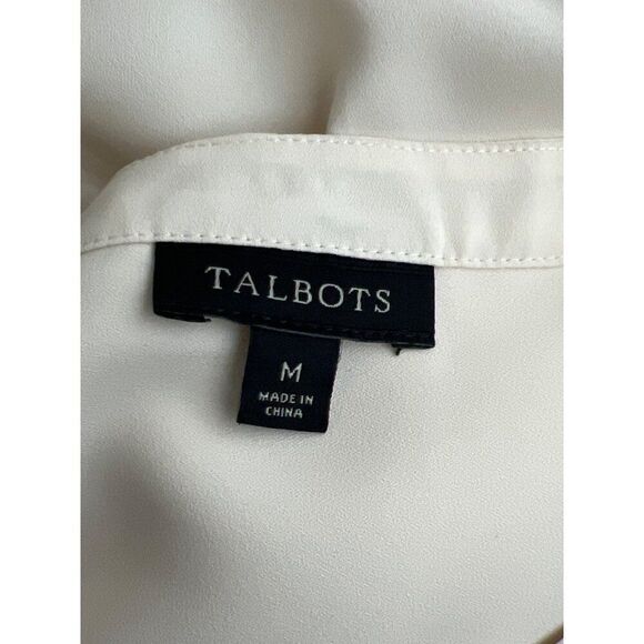 Talbots Women Cream Lace Long Sleeve Button Up Blouse Size M - Picture 7 of 8